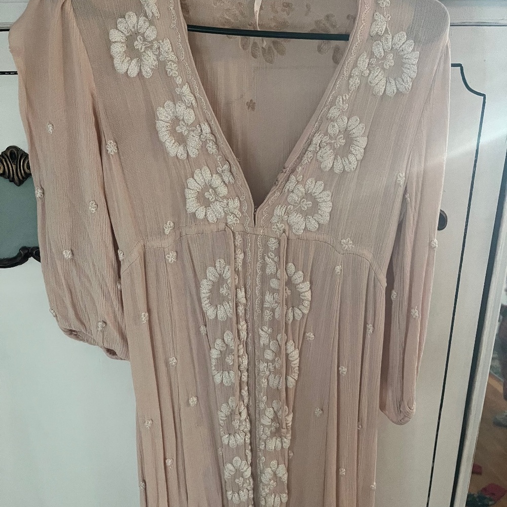 Free people embroidered fable dress xs